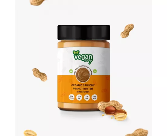 Veganway Organic Peanut Butter Crunchy Sweetened 280g