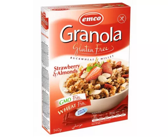 Emco Gluten Free Granola With Strawberries And Almonds 340g