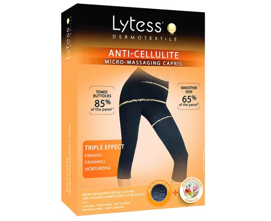 Lytess  Anti-Cellulite  Micro -Massaging Capris  Black S/M