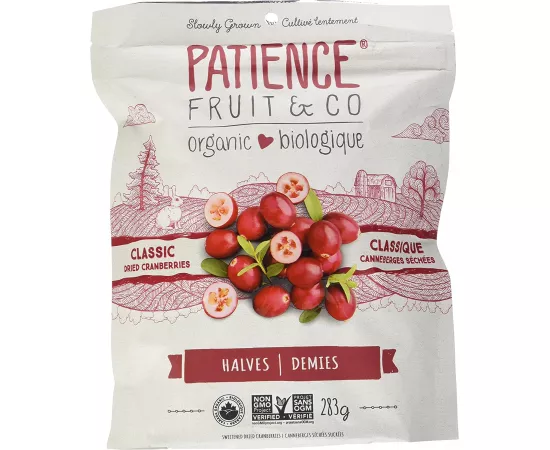 Patience Organic Dried Cranberry, Gently Sweetened 283 grams