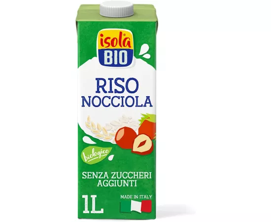 Isola Bio 100% Organic Rice Hazelnut Plant Based Milk 1L