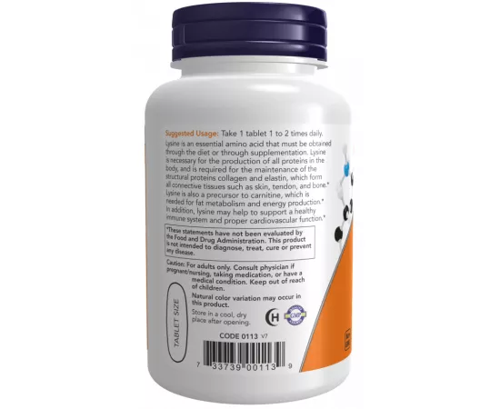 Now Foods L-Lysine, Double Strength 1000 mg 100 Tablets