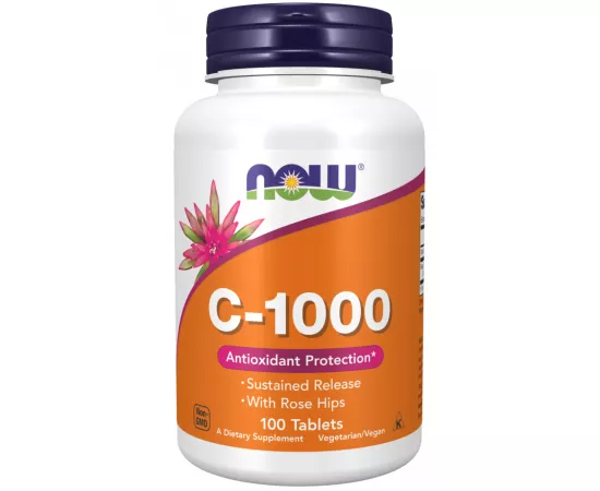 Now Foods Vitamin C-1000 Sustained Release with Rose hip 100 Tablets