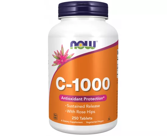 Now Foods Vitamin C-1000 Sustained Release with Rose hip 250 Tablets