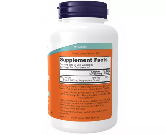 Now Foods Magnesium Citrate 120 Capsules