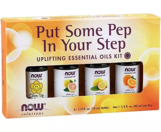 NOW Solutions Put Some Pep in Your Step  Uplifting Essential Oil Kit Set of 4 x 10 ml