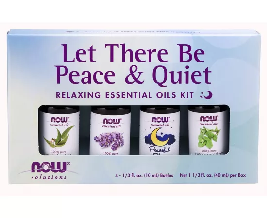 NOW Solutions Let There Be Peace & Quiet, Relaxing Essential Oil Kit  Set of 4 x 10 ml