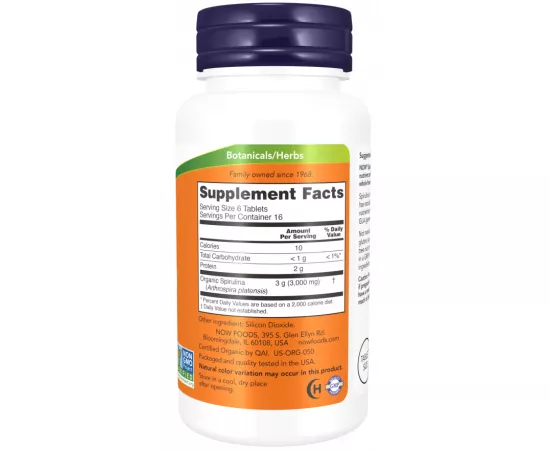 Now Foods Organic Spirulina 500 mg 200 Tablets