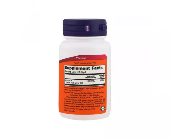 Now Foods Vitamin A 10,000 IU 100 Softgels