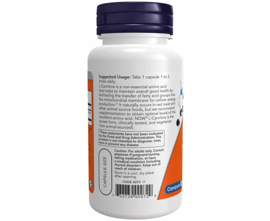 Now Sports L-Carnitine 500mg 60 Veg Capsules