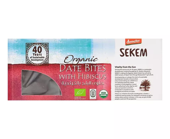 Sekem Organic Date Bites With Hibiscus 120g