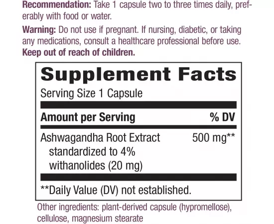 Nature's Way Ashwagandha, 60 Vegan capsules