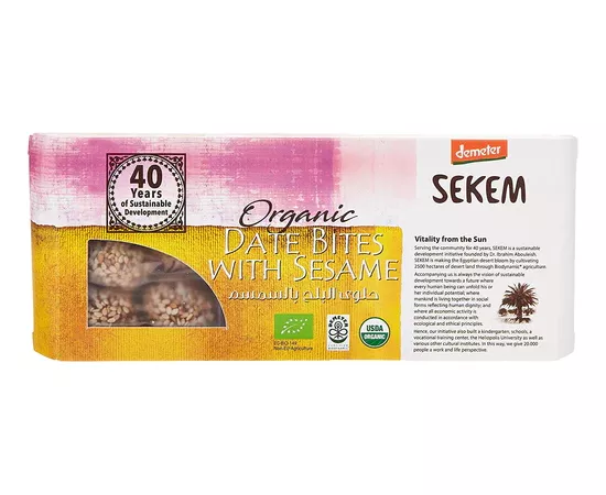 Sekem Organic Date Bites With Sesame 120g