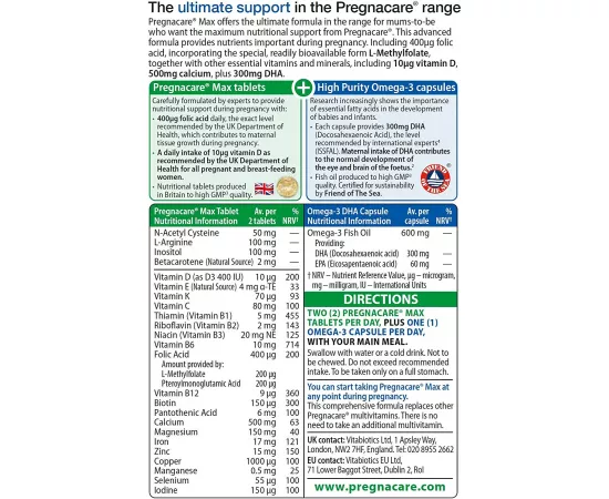 Vitabiotics  Pregnacare Max 84 Tablets/Capsules