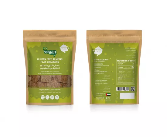 "Vegan Way Foods Crackers Biscuit – Almond Flaxseeds Flavour, Vegan & Gluten-Free Snack, Healthy Baked Crackers, Tasty Gourmet Bites (100 Grams)"