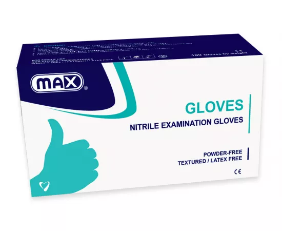 Max Nitrile Examination Gloves Powder Free Size: Small 100pcs/box