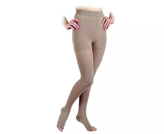 Go Silver Panty Hose, Compression Socks (23-32 mmHG) Open Toe Short/Norm Size 5