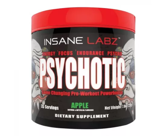 Insane Labz Psychotic Pre Workout Apple Flavor 220g