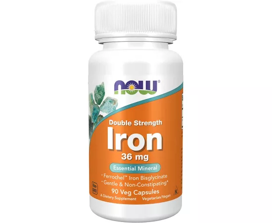 Now Foods Iron 36 mg Double Strength  30 Veg Capsules