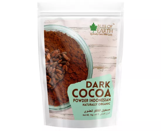 Bliss of Earth Naturally Organic Dark Cocoa Powder for Baking Chocolate Cake Cookies  Chocolate Shake Unsweetened Cocoa 1kg