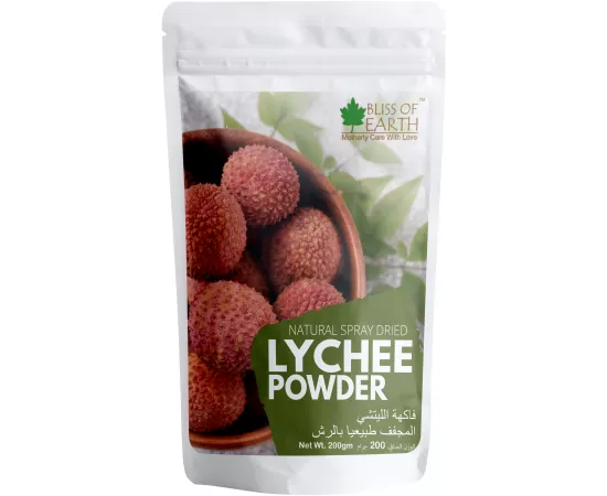 Bliss of Earth LYCHEE (litchi) Powder Vitamin C Rich Immunity Booster Great for Lychee Juice Jelly Syrup and  Baking 200g