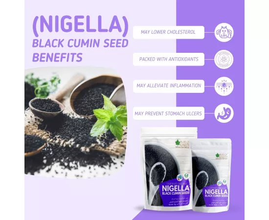 Bliss of Earth Certified Organic Black Cumin Kalonji Seeds Nigella Seeds Packed with Antioxidants 200g