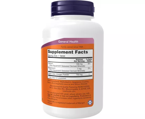 Now Foods Apple Cider Vinegar 750 mg 180 Tablets