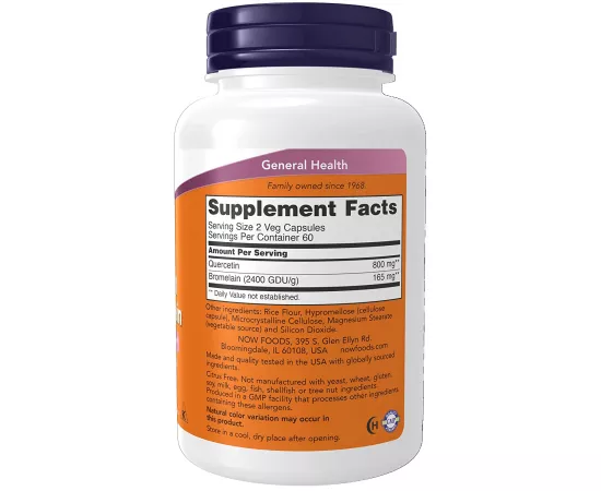 Now foods Quercetin with Bromelain 120 Veg Capsules