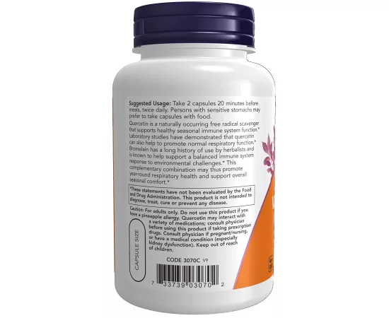 Now foods Quercetin with Bromelain 120 Veg Capsules