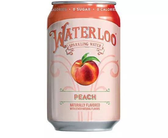 Waterloo Peach Sparkling Water - 12 Pack x 355ml - 0 Sugar, 0 Calories, Non-GMO, Gluten Free, BPA Free, Vegan, Whole30, Kosher, No Artificial Sweetener, Soda & Tonic Replacement