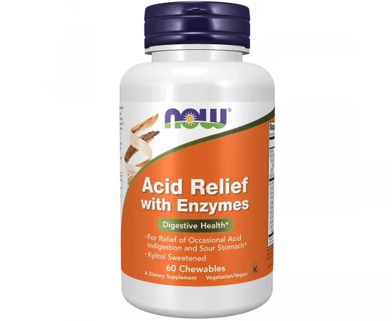 Now Foods Acid Relief With Enzymes  60 Chewables