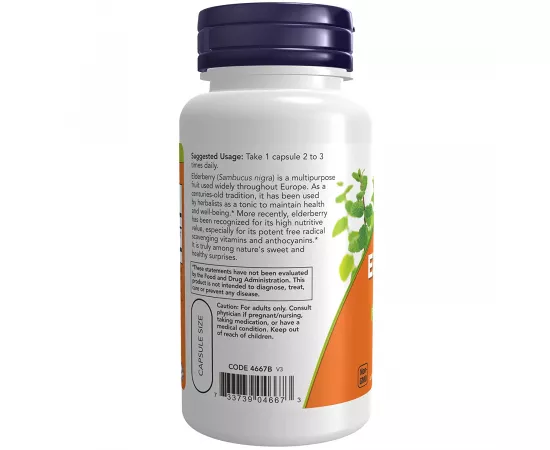 Now Foods Elderberry 500 mg  60 Veg Capsules