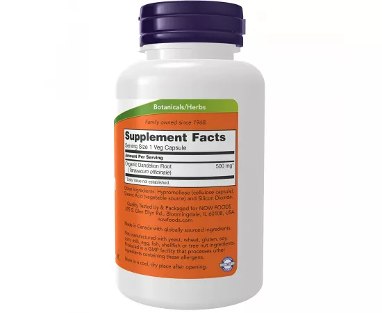 Now Foods Dandelion Root 500 mg 100 Veg Capsules