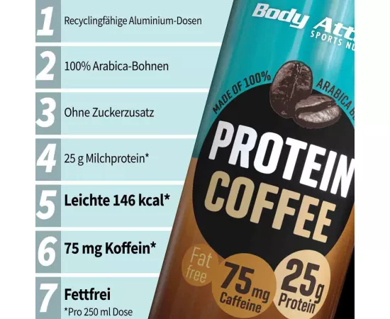 Body Attack Protein Coffee Café Latte 250 ml