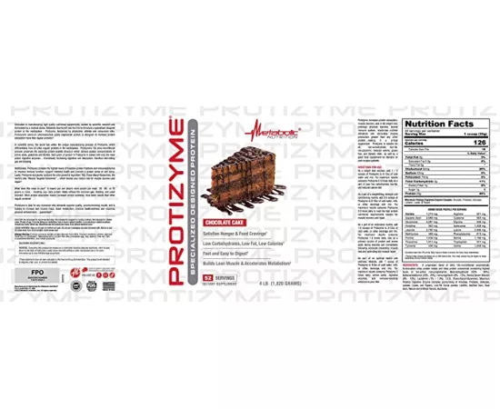 Metabolic Nutrition Protizyme Chocolate Cake 4 lb