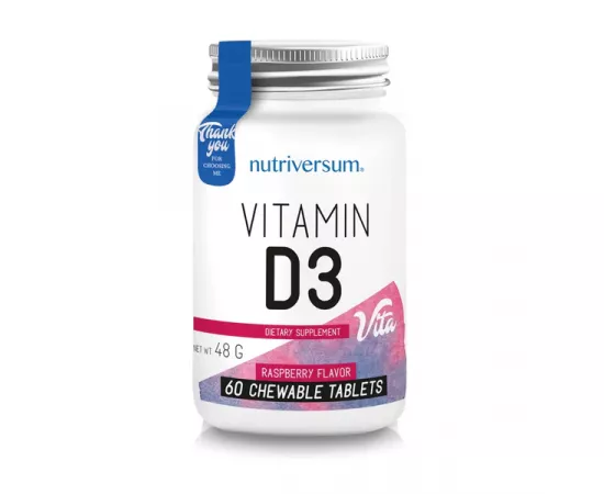 Nutriversum Vita D3 Raspberry Chewable 60 Tablets