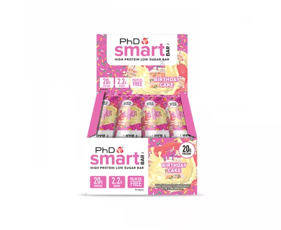 PhD Smart Bar Birthday Cake Flavor Pack of 12