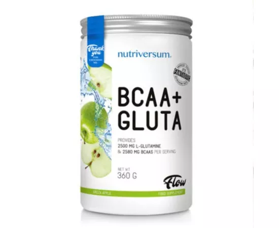 Nutriversum Flow BCAA + Gluta  Green Apple 360g