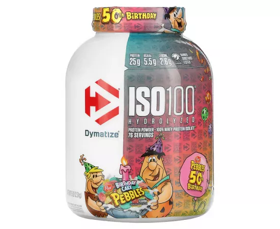 Dymatize ISO 100 Hydrolyzed 100% Whey Protein Birthday Cake Pebbles 5 lbs (2.3 kg)