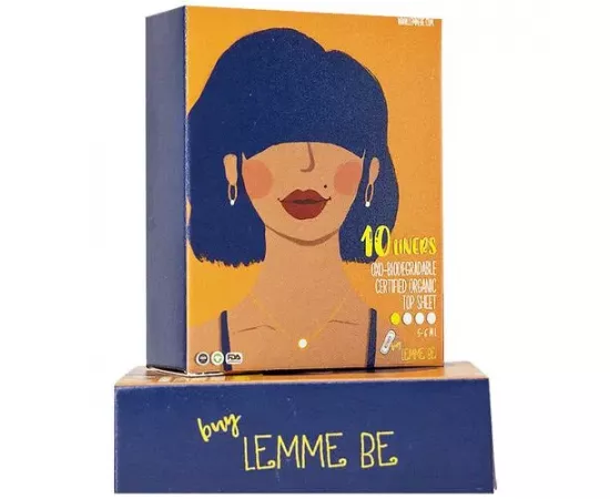 Lemme Be Panty Liners 100% Cotton Certified Biodegradable - (Box of 10)