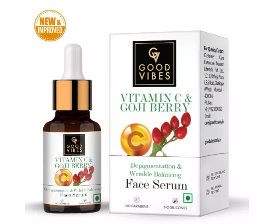 Good Vibes Vitamin C & Goji Berry Depigmentation & Wrinkle Balancing Face Serum  (10 ml)