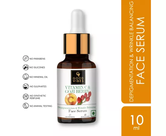 Good Vibes Vitamin C & Goji Berry Depigmentation & Wrinkle Balancing Face Serum  (10 ml)