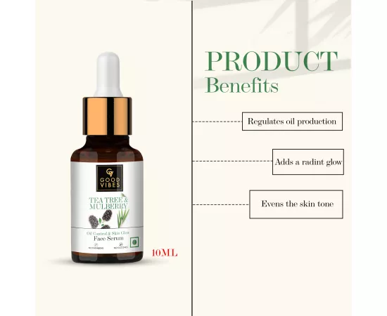 Good Vibes Tea Tree + Mulberry Skin Glow & Oil Control Serum  (10 ml)