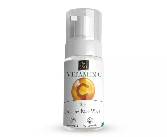 Good Vibes Vitamin C Glow Foaming Face Wash With Deep Cleansing Brush (150 ml)