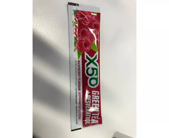 X50 Green Tea Raspberry Flavour 60 Sachets