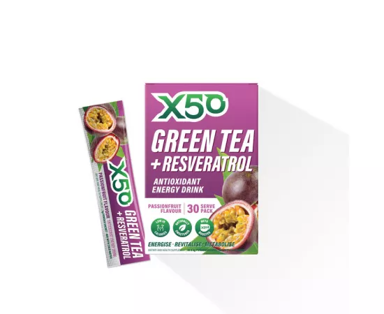 الشاي الأخضر بنكهة باشن فروت من إكس 50 30's مظروف