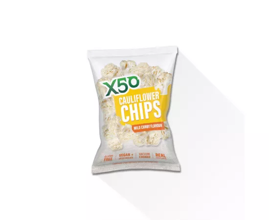 X50 Cauliflower Chips Mild Curry Flavour 60g