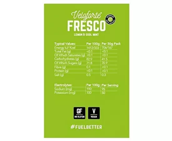 VELOFORTE Fresco Lemon Cool Mint Flavour Energy Chews 9 x 50g