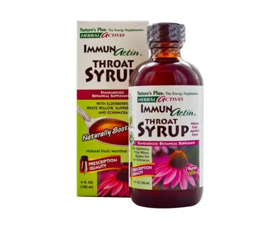 Natures Plus Herbal Actives Immunactin Throat Syrup 4 Oz (120 ml)
