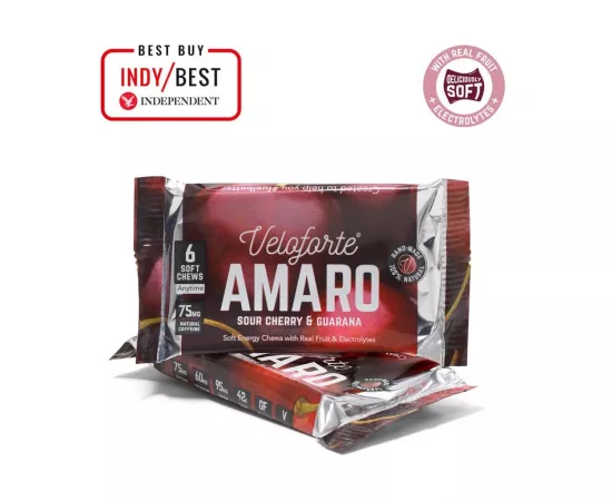 VELOFORTE Amaro Sour Cherry Guarana Flavour Energy Chews  9 x 42g
